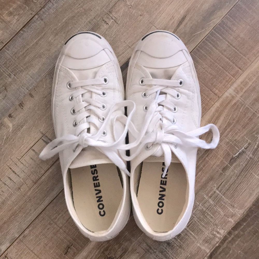 white converse jack purcell low top sneakers
